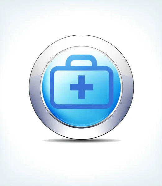연한 파란색 버튼 의료 가방, 키트, 응급 처치, 의료 및 제약 — 스톡 벡터