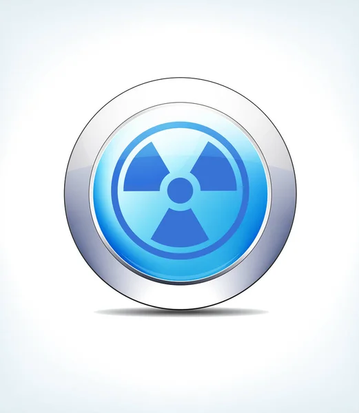 Pale Blue Button Radiation, Healthcare & Pharmaceutical Icon, Sy — Vector de stoc