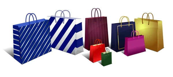 Einkaufstaschen, Tragetaschen Symbole Symbole — Stockvektor