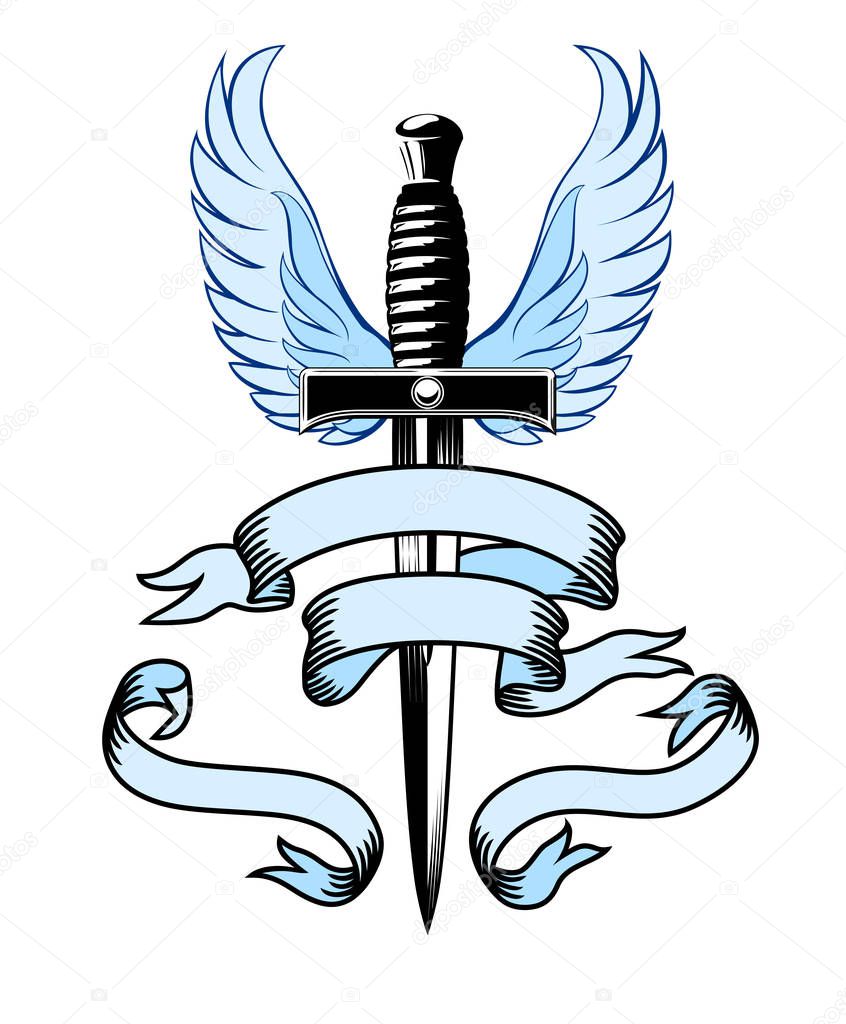 Winged Dagger, with Banner