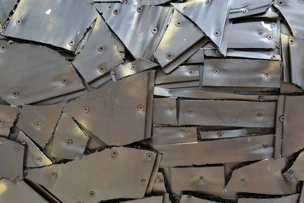 Metal Wall Eneven Metal Pieces — Stock Photo, Image