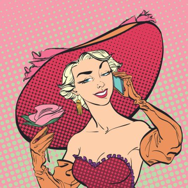 Büyük şapka ile model poz güzel retro
