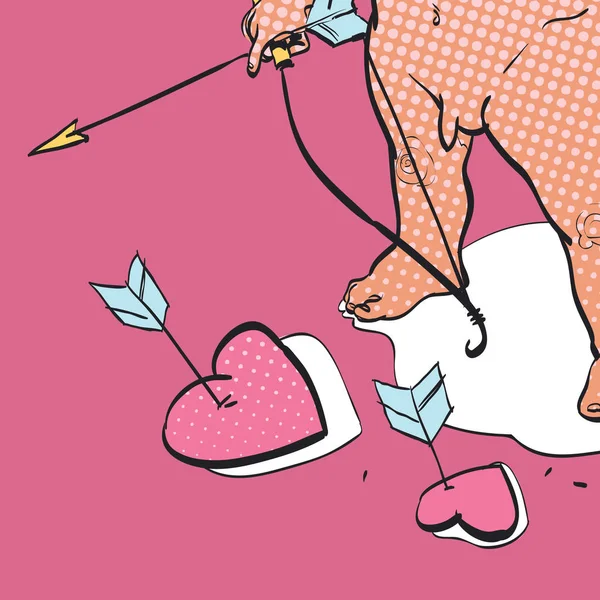 Roliga lilla cupid syftar till någon — Stock vektor