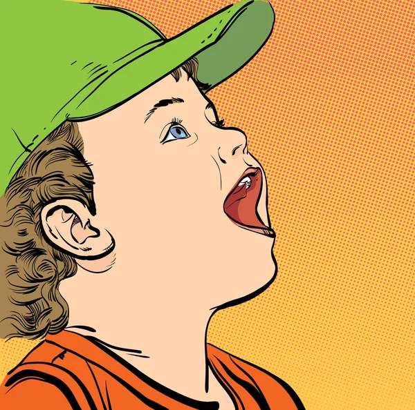 Vecteur dessin animé garçon dans une casquette — Image vectorielle