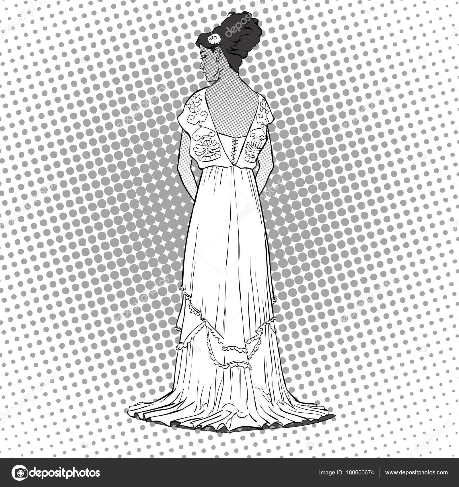 Fashion, Girl In Evening Dress, Sketch, Fashion Stock Photo, Picture and  Royalty Free Image. Image 73014743.