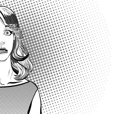 Sürpriz kadın portresi. Sürpriz kadın. Sürpriz kız.