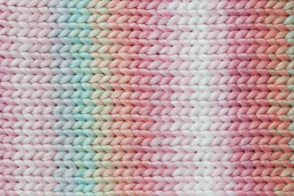 Pastel colors rainbow knitted texture. close up — Stock Photo, Image