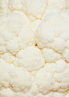 Makro karnabahar fotoğrafı. Üst görünüm.