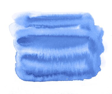 Klasik Mavi suluboya arkaplanı beyaza izole edildi