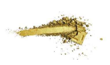 Kırık altın göz gölgesi beyaza sabitlenmiş.