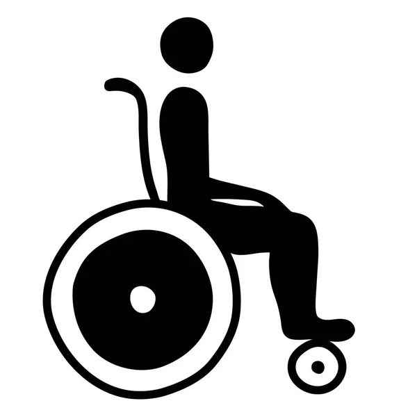 Illustrazione vettoriale della persona disabile sulla sedia a rotelle — Vettoriale Stock