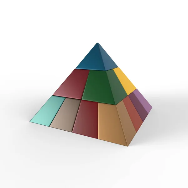Illustrazione 3d della piramide colorata — Foto Stock