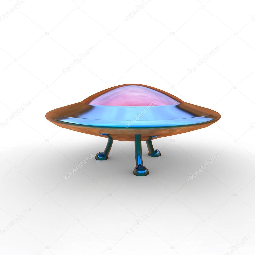 3d illustration of flying saucer