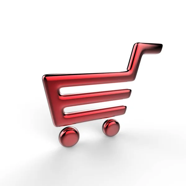 Red shopping cart 3d illustration — Stock Photo, Image