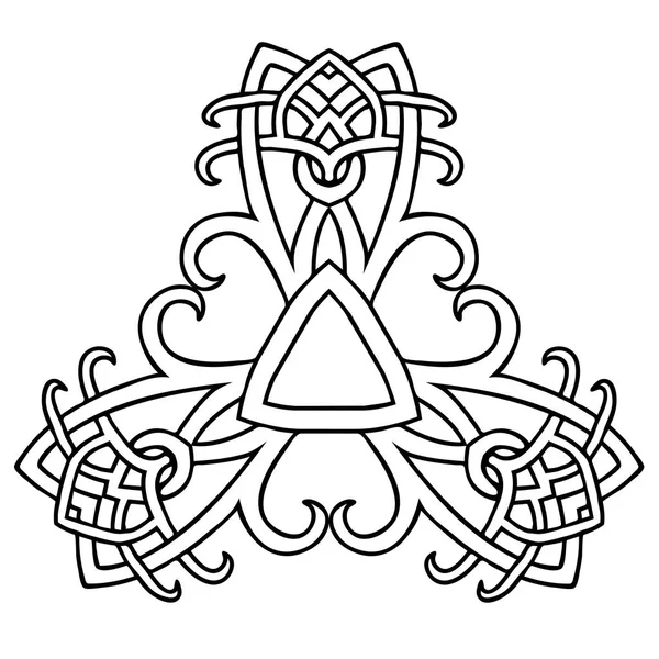 Ilustração vetorial do ornamento de triângulo de estilo celta preto e branco —  Vetores de Stock