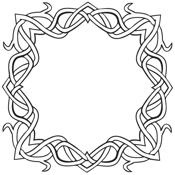 Ilustracja wektorowa węzeł celtycki kwadrat ramki czarno-białe — Wektor stockowy