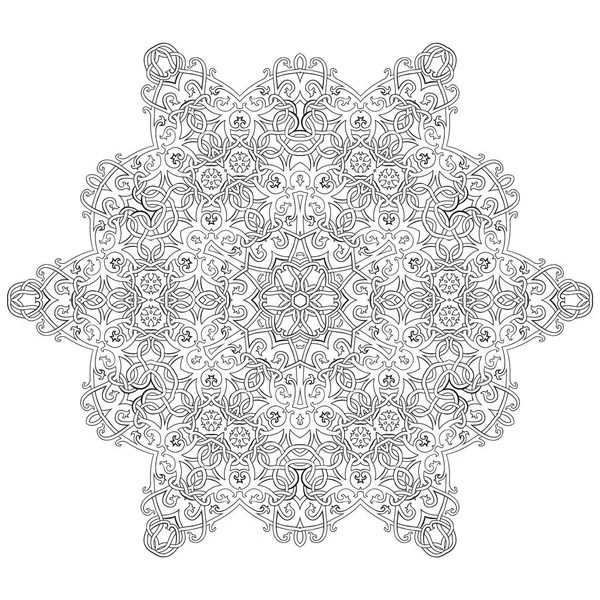 Vektor Illustration des keltischen Knoten Stil Malbuch Mandala schwarz und weiß — Stockvektor