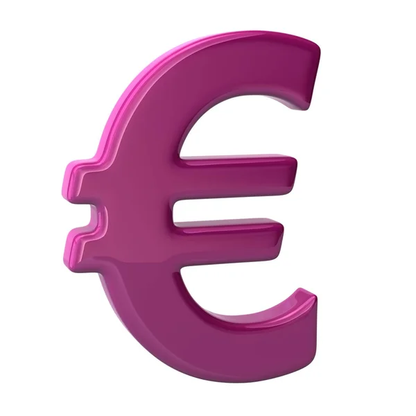 3D illustration violet euro logo modern symbol — Stock Photo, Image