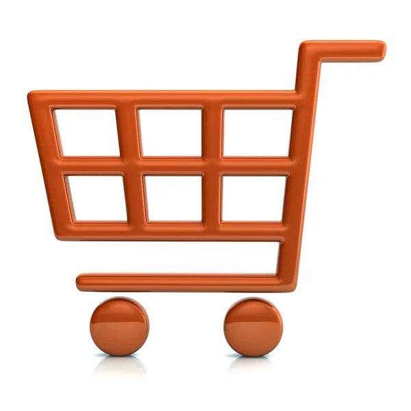 Ilustração 3D laranja conceito carrinho de compras — Fotografia de Stock