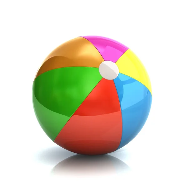 3D illustration colorful beach ball — Stock Photo, Image