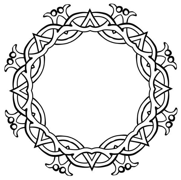 Vektor Illustration Des Keltischen Knotenkreises Wikingerrahmen Schwarz Weiß — Stockvektor