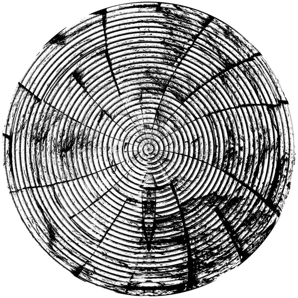 黑白圆曲柄叠置元件 圆形图案 困难的纹理背拉 肮脏的复古单色矢量图解背景 刷子笔划模板 — 图库照片