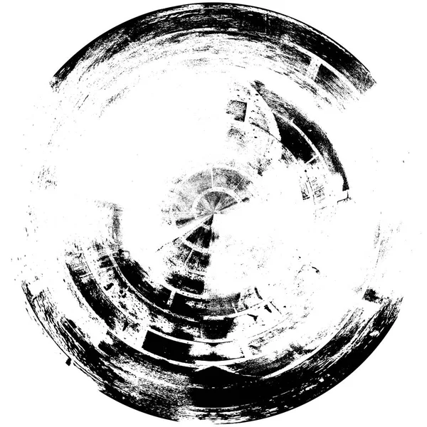 Élément Superposition Grunge Rond Noir Blanc Modèle Cercle Logo Insigne — Photo