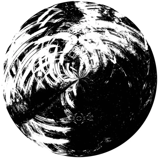 Black White Grunge Overlay Element Circle Pattern Logo Badge Label — Stock Photo, Image