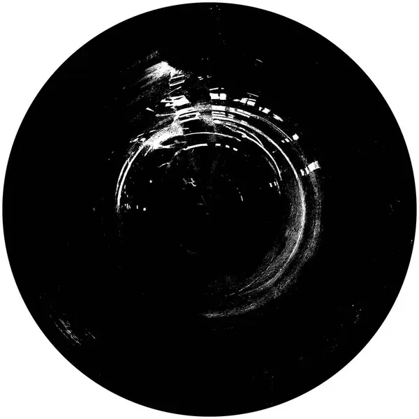 Élément Superposition Grunge Rond Noir Blanc Modèle Cercle Logo Insigne — Photo