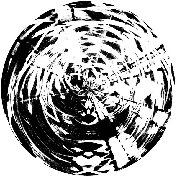 ブラックホワイトの丸みを帯びたグラウンジオーバーレイ要素 サークルパターン バッジ ラベル アイコン 要約ストレステクスチャの背景 ダーティヴィンテージモノクローム — ストック写真