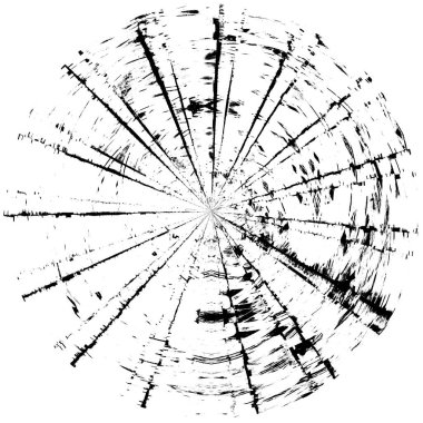 Siyah-Beyaz Grunge Üst üste bindirme elementi. Daire şekli, logo, rozet, etiket, simge. Soyut Tehlike Doku Arkaplanı. Kirli Vintage Monokrom