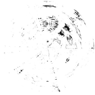 Siyah-Beyaz Grunge Üst üste bindirme elementi. Daire şekli, logo, rozet, etiket, simge. Soyut Tehlike Doku Arkaplanı. Kirli Vintage Monokrom