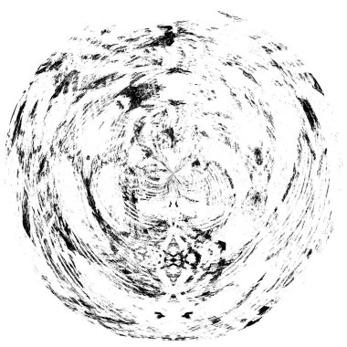 Siyah-Beyaz Grunge Üst üste bindirme elementi. Daire şekli, logo, rozet, etiket, simge. Soyut Tehlike Doku Arkaplanı. Kirli Vintage Monokrom