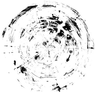 Siyah-Beyaz Grunge Üst üste bindirme elementi. Daire şekli, logo, rozet, etiket, simge. Soyut Tehlike Doku Arkaplanı. Kirli Vintage Monokrom