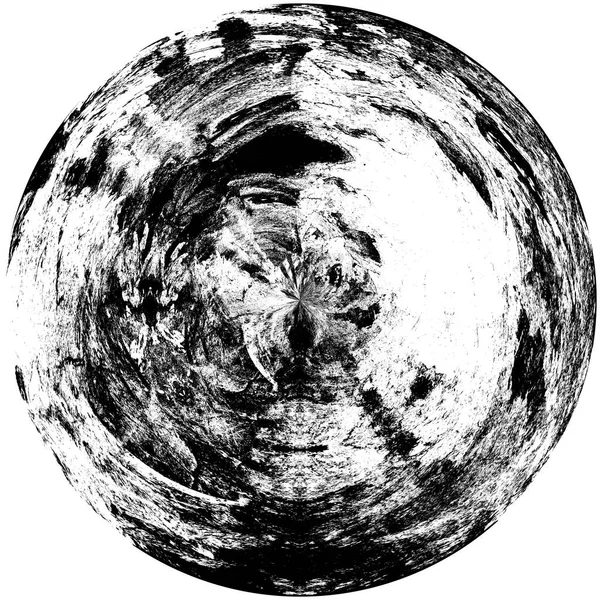黑白圆曲柄叠置元件 圆形图案 困难的纹理背拉 肮脏的复古单色 — 图库照片