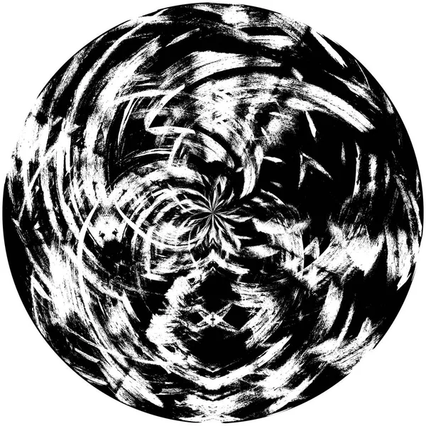 ブラックホワイトの丸みを帯びたグラウンジオーバーレイ要素 サークルパターン バッジ ラベル アイコン 要約ストレステクスチャの背景 ダーティヴィンテージモノクローム — ストック写真