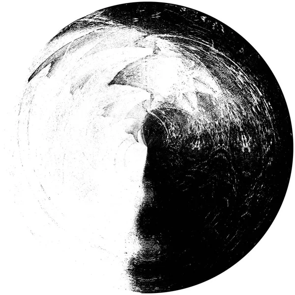 Élément Superposition Grunge Rond Noir Blanc Modèle Cercle Logo Insigne — Photo