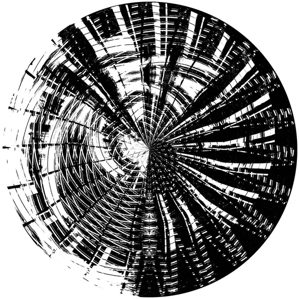 黑白圆曲柄叠置元件 圆形图案 困难的纹理背拉 肮脏的复古单色 — 图库照片