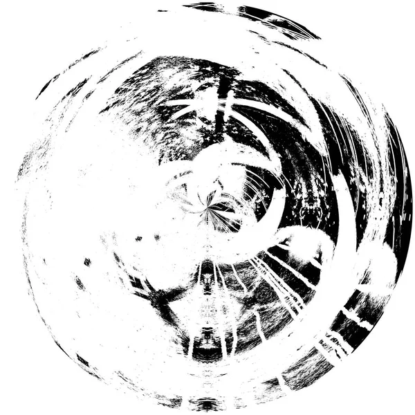 Sort Hvid Runde Grunge Overlay Element Cirkelmønster Logo Skilt Etiket - Stock-foto