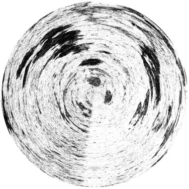 Siyah-Beyaz Grunge Üst üste bindirme elementi. Daire şekli, logo, rozet, etiket, simge. Soyut Tehlike Doku Arkaplanı. Kirli Vintage Monochrome Vektör İllüstrasyon Arkaplanı. Fırça Vuruşları Şablonu