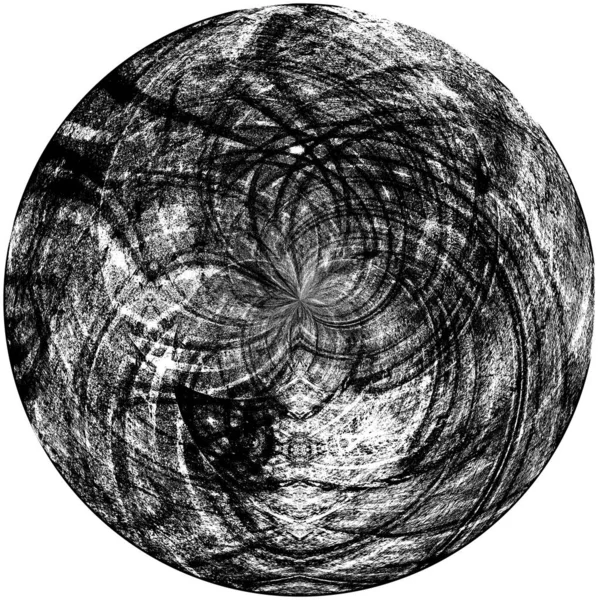 Élément Superposition Grunge Rond Noir Blanc Modèle Cercle Logo Insigne — Photo