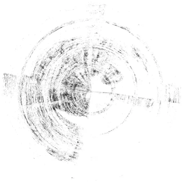 黑白圆曲柄叠置元件 圆形图案 困难的纹理背拉 肮脏的复古单色矢量图解背景 刷子笔划模板 — 图库照片