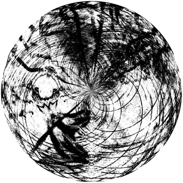 Μαύρο Άσπρο Στρογγυλό Grunge Στοιχείο Επικάλυψης Μοτίβο Κύκλου Λογότυπο Σήμα — Φωτογραφία Αρχείου