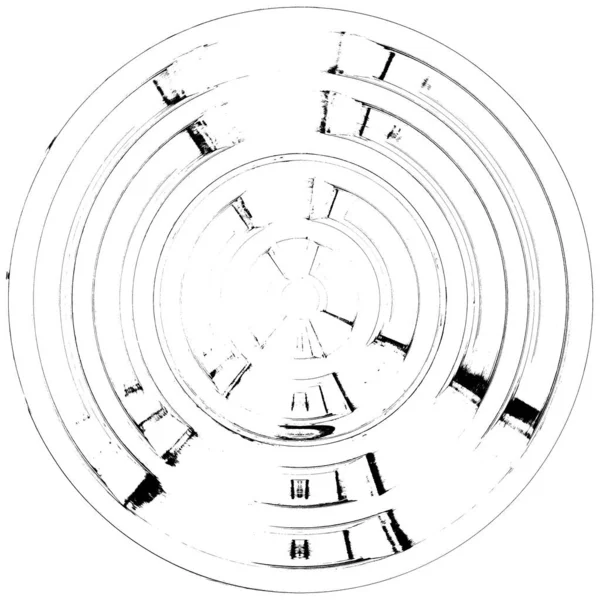 Чорно Білий Круглий Грандж Накладання Елемент Візерунок Кола Логотип Значок — стокове фото