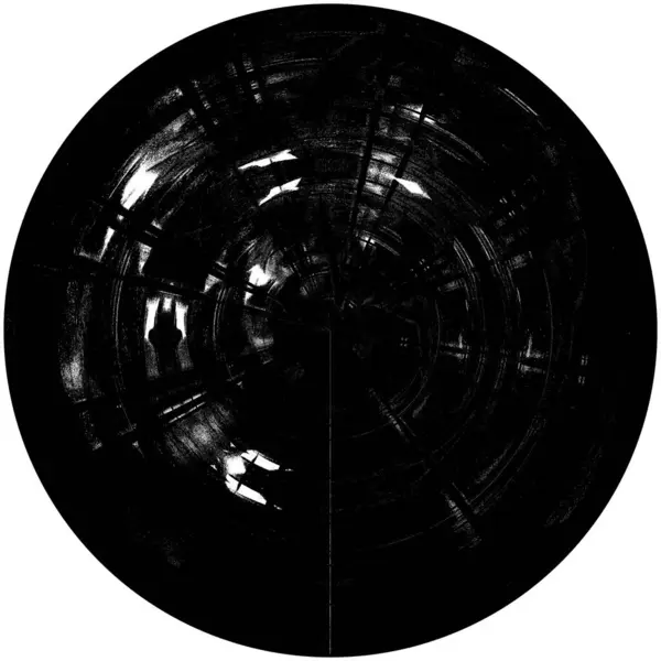 Élément Superposition Grunge Rond Noir Blanc Modèle Cercle Logo Insigne — Photo