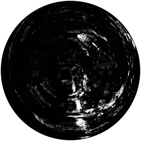 Élément Superposition Grunge Rond Noir Blanc Modèle Cercle Logo Insigne — Photo