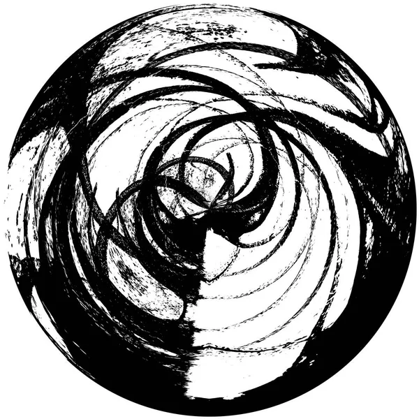 Elemento Sobreposição Grunge Redondo Preto Branco Padrão Círculo Logotipo Distintivo — Fotografia de Stock