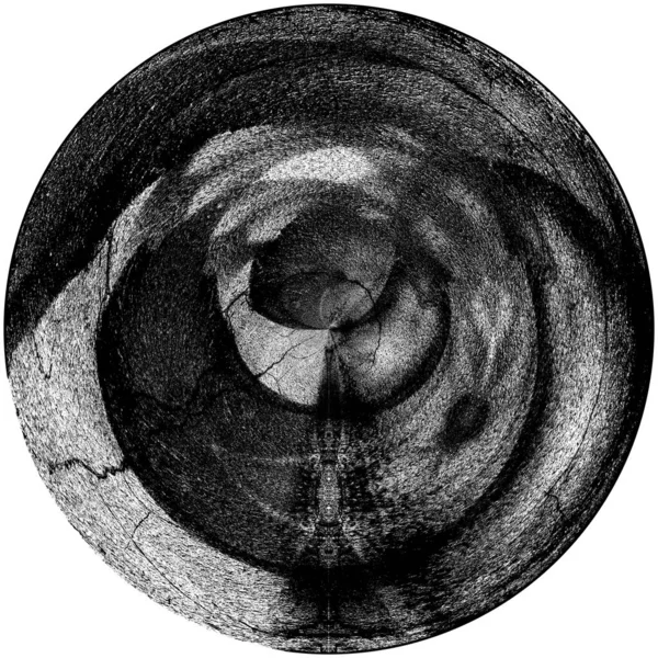 Чорно Білий Круглий Грандж Накладання Елемент Візерунок Кола Логотип Значок — стокове фото