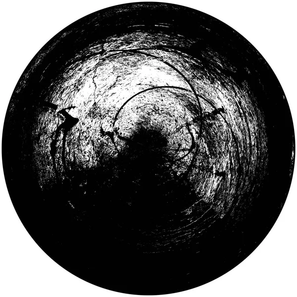 Élément Superposition Grunge Rond Noir Blanc Modèle Cercle Logo Insigne — Photo