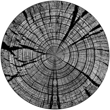 Siyah-Beyaz Grunge Üst üste bindirme elementi. Daire şekli, logo, rozet, etiket, simge. Soyut Tehlike Doku Arkaplanı. Kirli Vintage Monochrome Vektör İllüstrasyon Arkaplanı. Fırça Vuruşları Şablonu